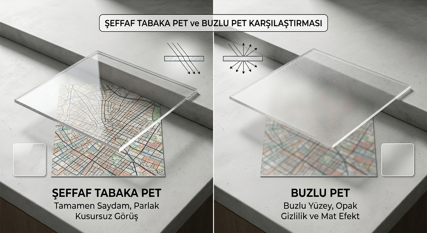 Şeffaf Tabaka PET ile Buzlu PET Arasındaki Fark
